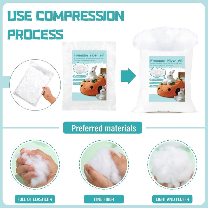 Dercuy Fiber Filling Stuffing, Polyfill Stuffing, 130g/4.58oz Polyester Fiberfill Stuffing, Stuffing for Stuffed Animals, Stuffing for Crochet - Image 3